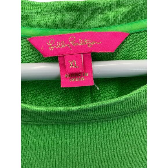 Lilly Pulitzer Jasona Dress Sz. XL Green Eyelet Sleeve Beachy - Picture 10 of 15